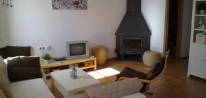 Télévision, cheminée