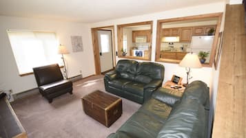 Smart TV, fireplace, DVD player