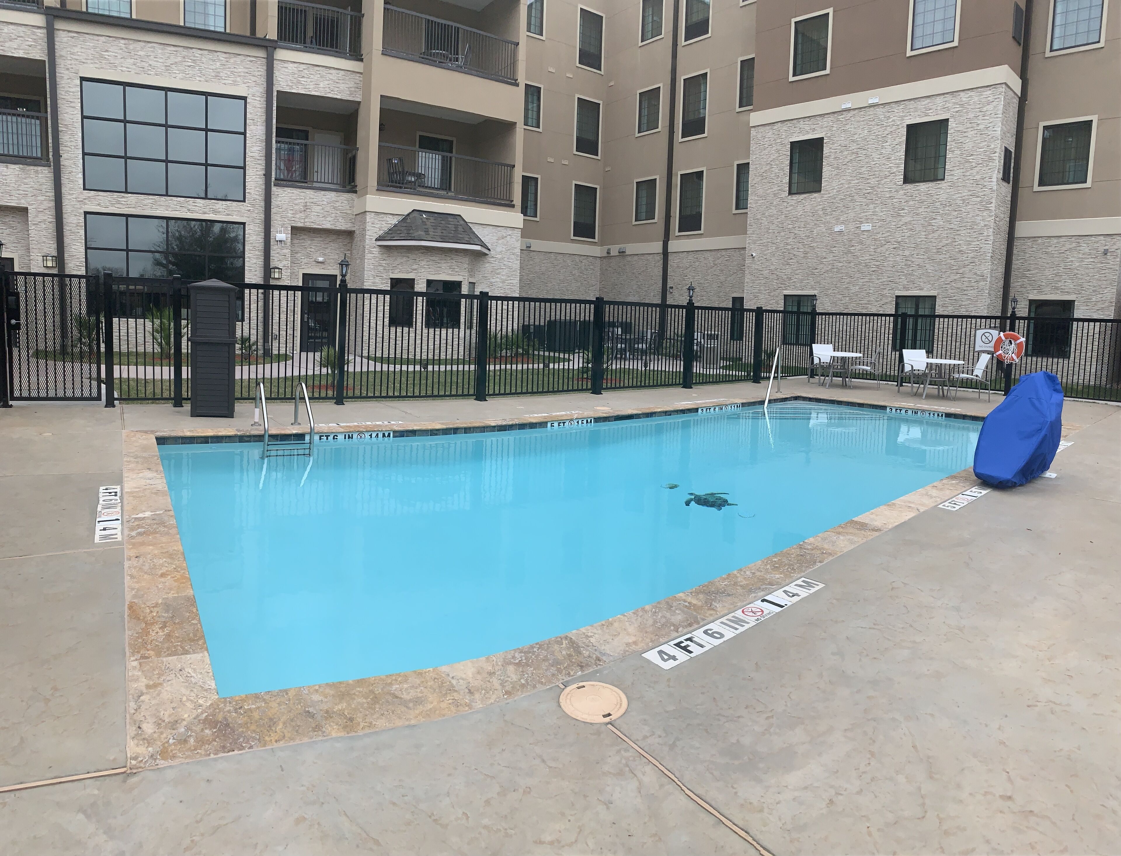 outdoor pool, open 8:00 am to 10:00 pm, pool loungers