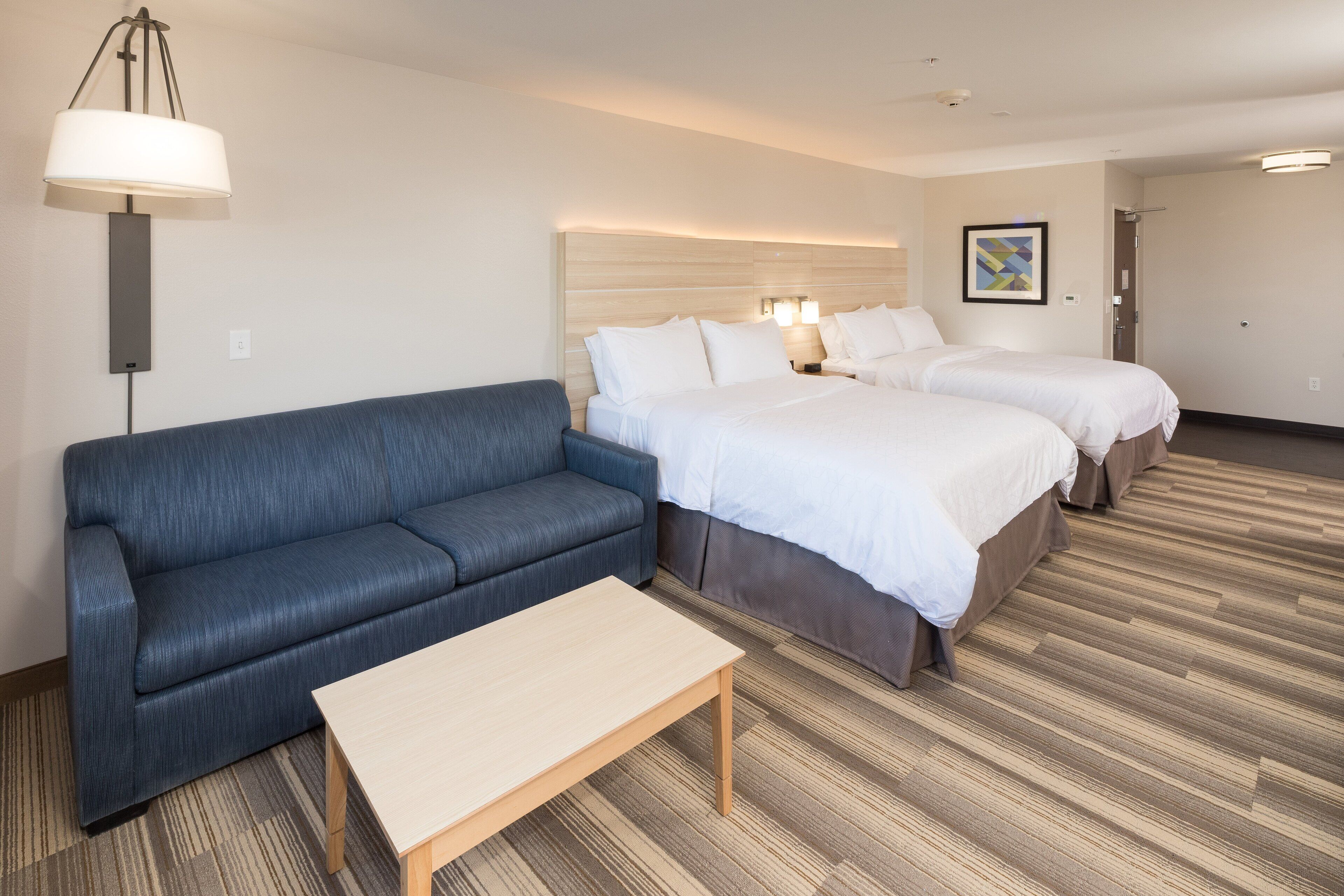 In-room safe, desk, laptop workspace, blackout curtains