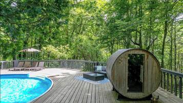 Piscine extérieure, piscine chauffée