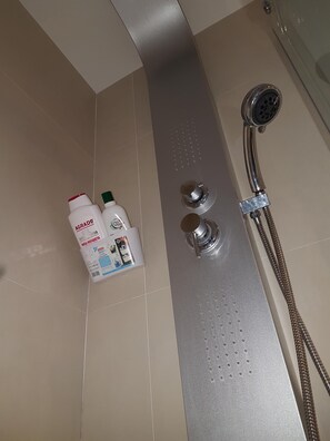 Dusche, Haartrockner, Bidet, Handtücher