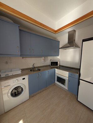 Fridge, microwave, dishwasher, coffee/tea maker