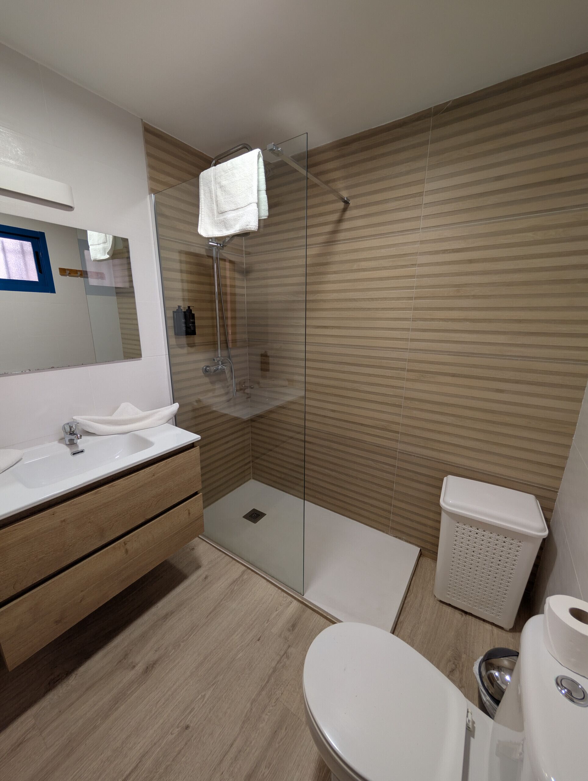 Dusche, Haartrockner, Handtücher