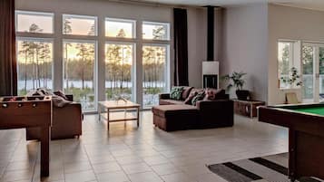 TV, fireplace, DVD player