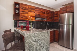 Fridge, stovetop, coffee/tea maker, toaster - Family-friendly BEACHFRONT!!!!! Amazing pools and best beach around!  (Nuevo Vallarta)