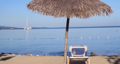 Secluded sea-view apartment 2 mins from beach, WiFi, 24hr security