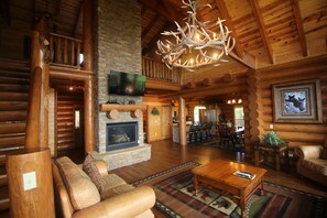 Smart TV, chimenea y reproductor de DVD 