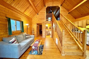 Télévision, cheminée, chaîne hi-fi