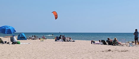 Beach nearby, sun-loungers