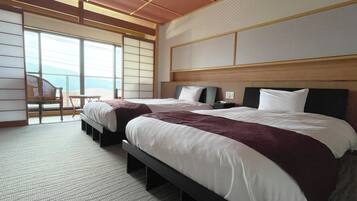 Kamar Twin Tradisional (Japanese Style) | Seprai premium, selimut bulu angsa, brankas, dan kedap suara