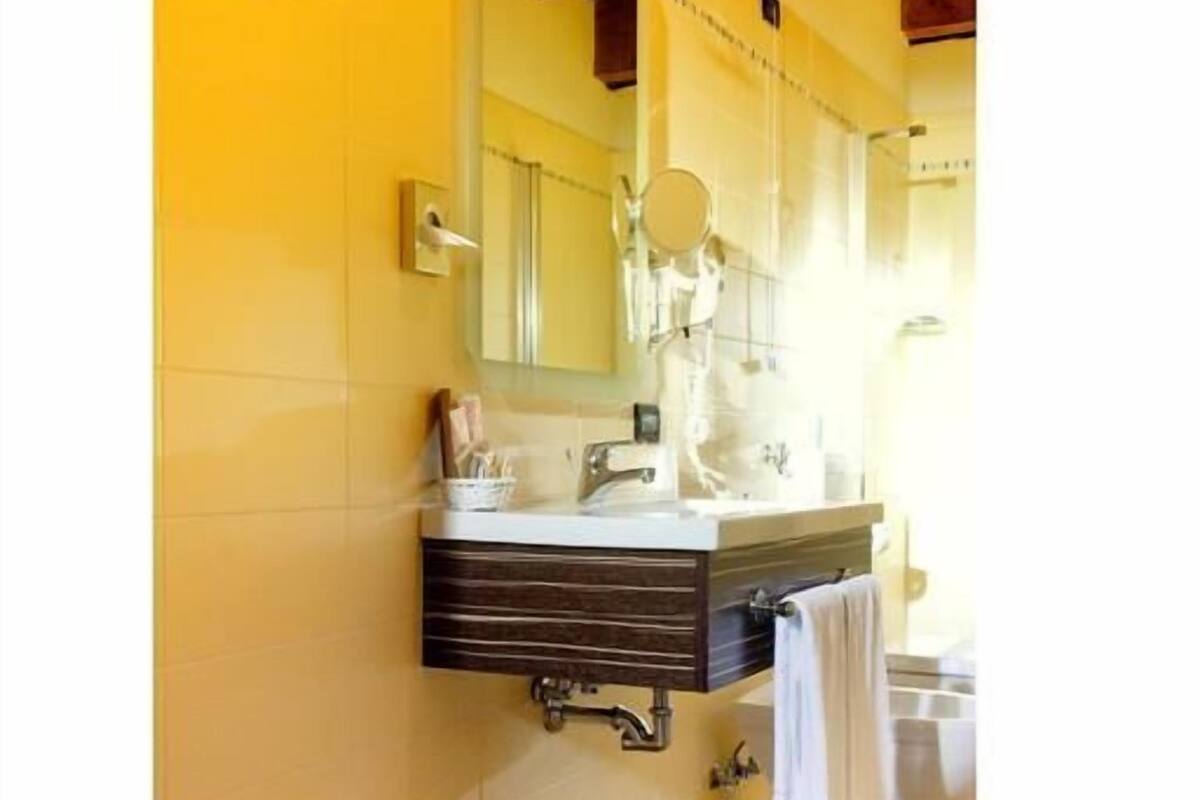 Habitación con 1 cama matrimonial o 2 individuales | Baño | Regadera, amenidades de baño gratuitas, secadora de cabello, pantuflas