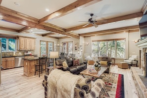 Smart TV, fireplace, printers