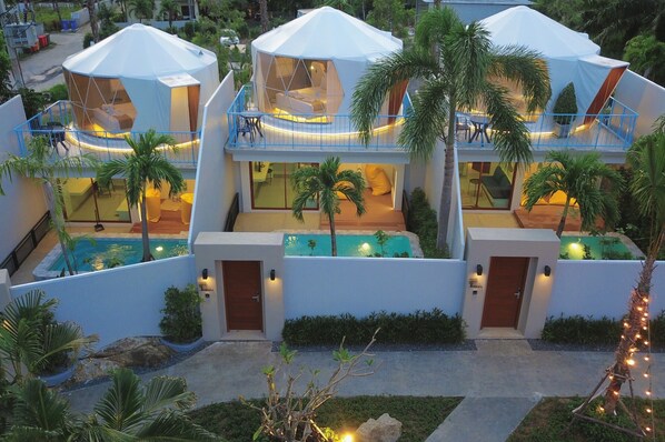 Le Dome Villa | Tallelokero huoneessa, pimennysverhot, ilmainen Wi-Fi, vuodevaatteet