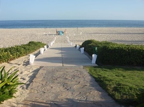 On the beach, beach towels