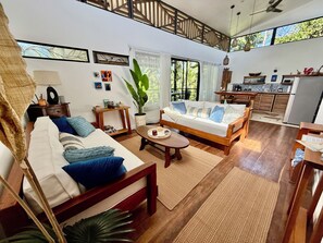 TV, books, music library, stereo - Oceanfront Caribbean Escape • Steps to Sea • Private Pool Retreat (Puerto Viejo de Talamanca)