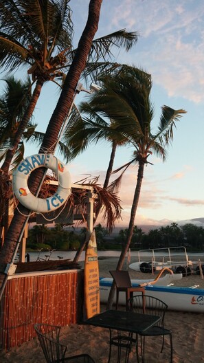 Sun-loungers, beach towels