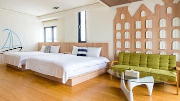 Chambre Quadruple Deluxe, véranda, vue jardin | Réception