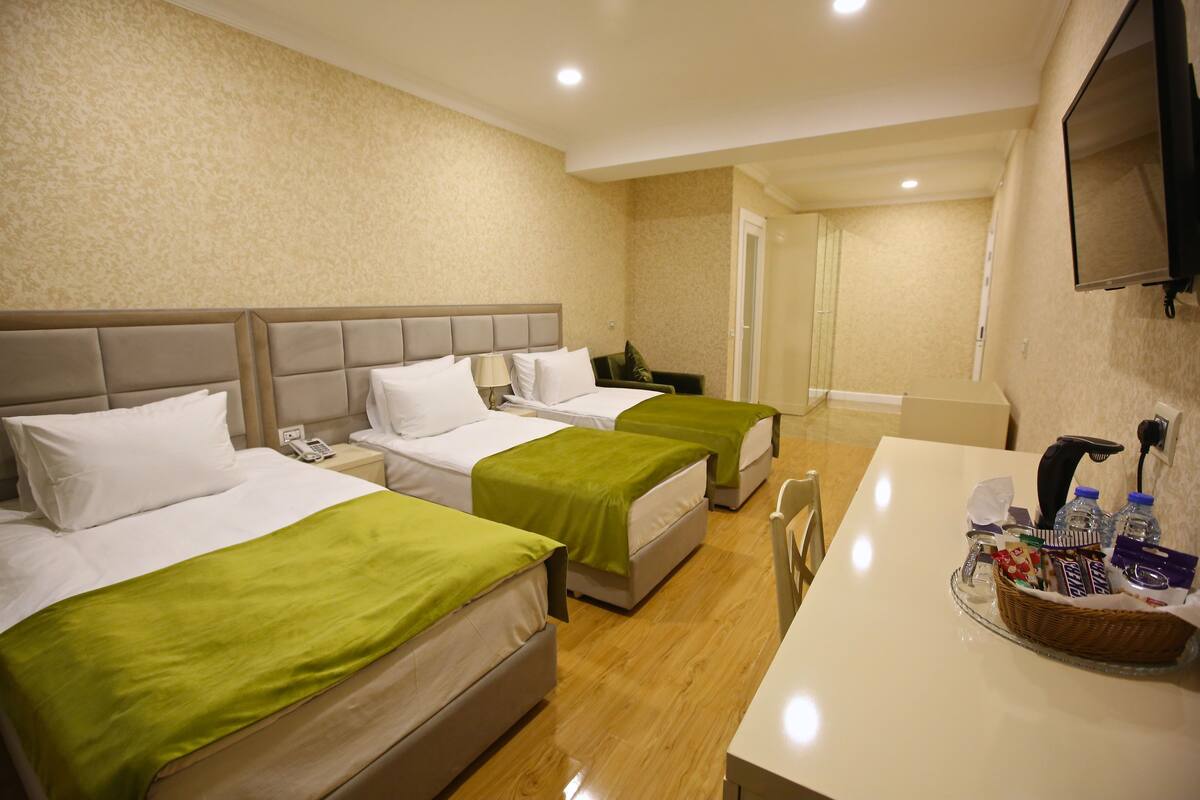 In-room safe, desk, soundproofing, iron/ironing board (on request)