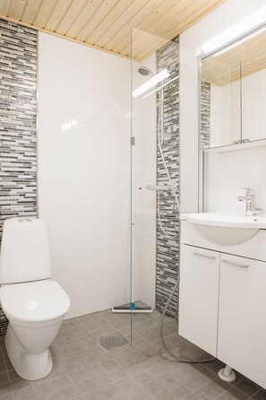 淋浴设施、免费洗浴用品、吹风机、毛巾