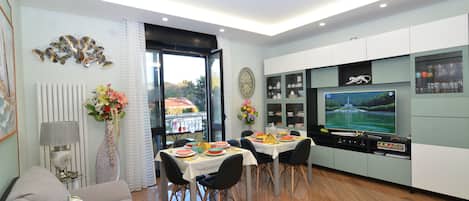 Appartement Deluxe, 2 chambres, 2 salles de bains | Coin séjour