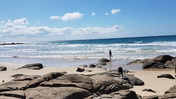 Beach nearby, sun loungers