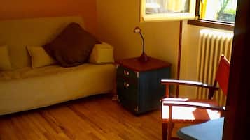 Tv, pejs, bordtennisbord, bøger