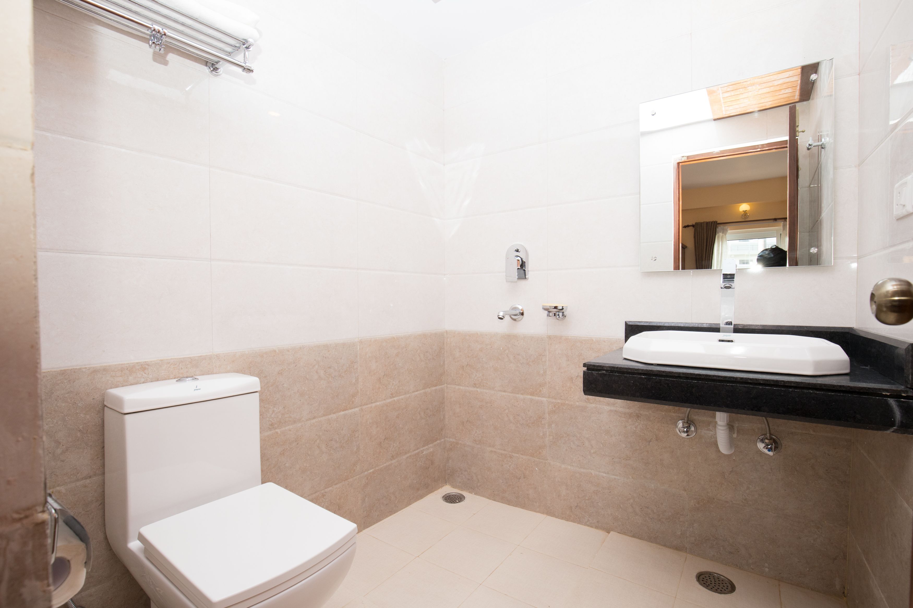 standard double or twin room, non smoking, patio | bathroom | shower, rainfall showerhead, free toiletries, hair dryer