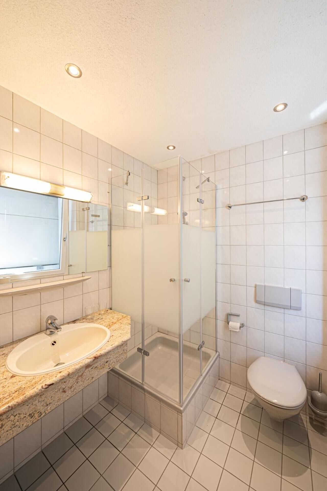 comfort double room | bathroom | shower, free toiletries, hair dryer, towels