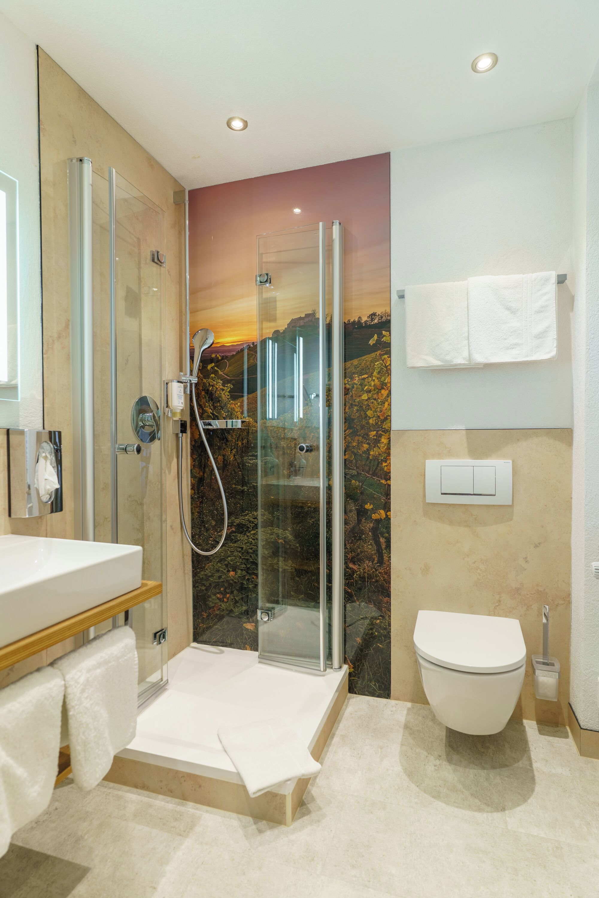 comfort single room | bathroom | shower, free toiletries, hair dryer, towels