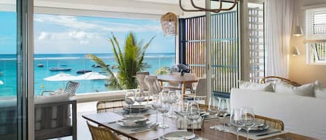 Apartment, 3 Bedrooms, Beachfront | Living area | 32-inch flat-screen TV with cable channels, TV