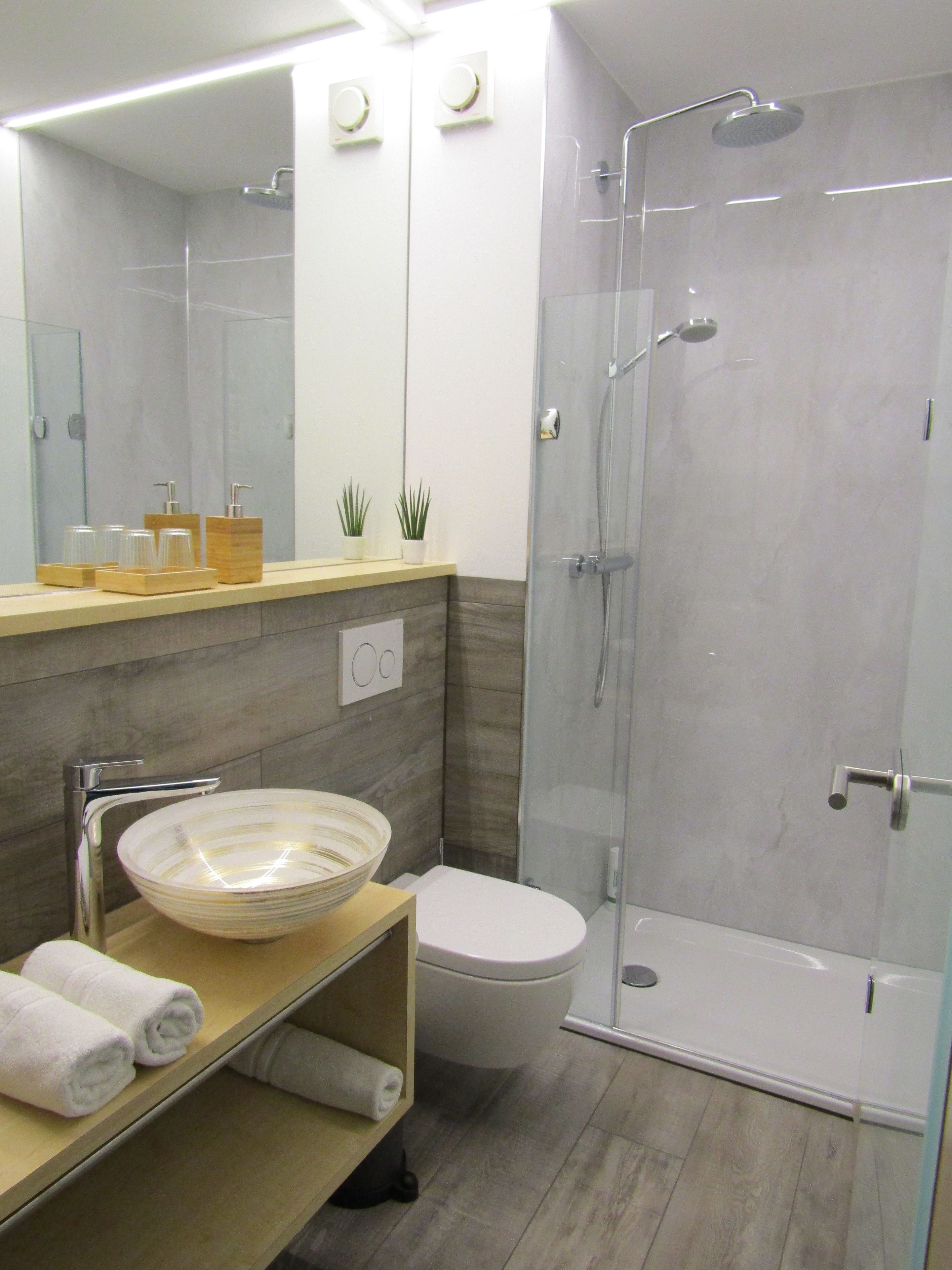 deluxe double room | bathroom | shower, towels