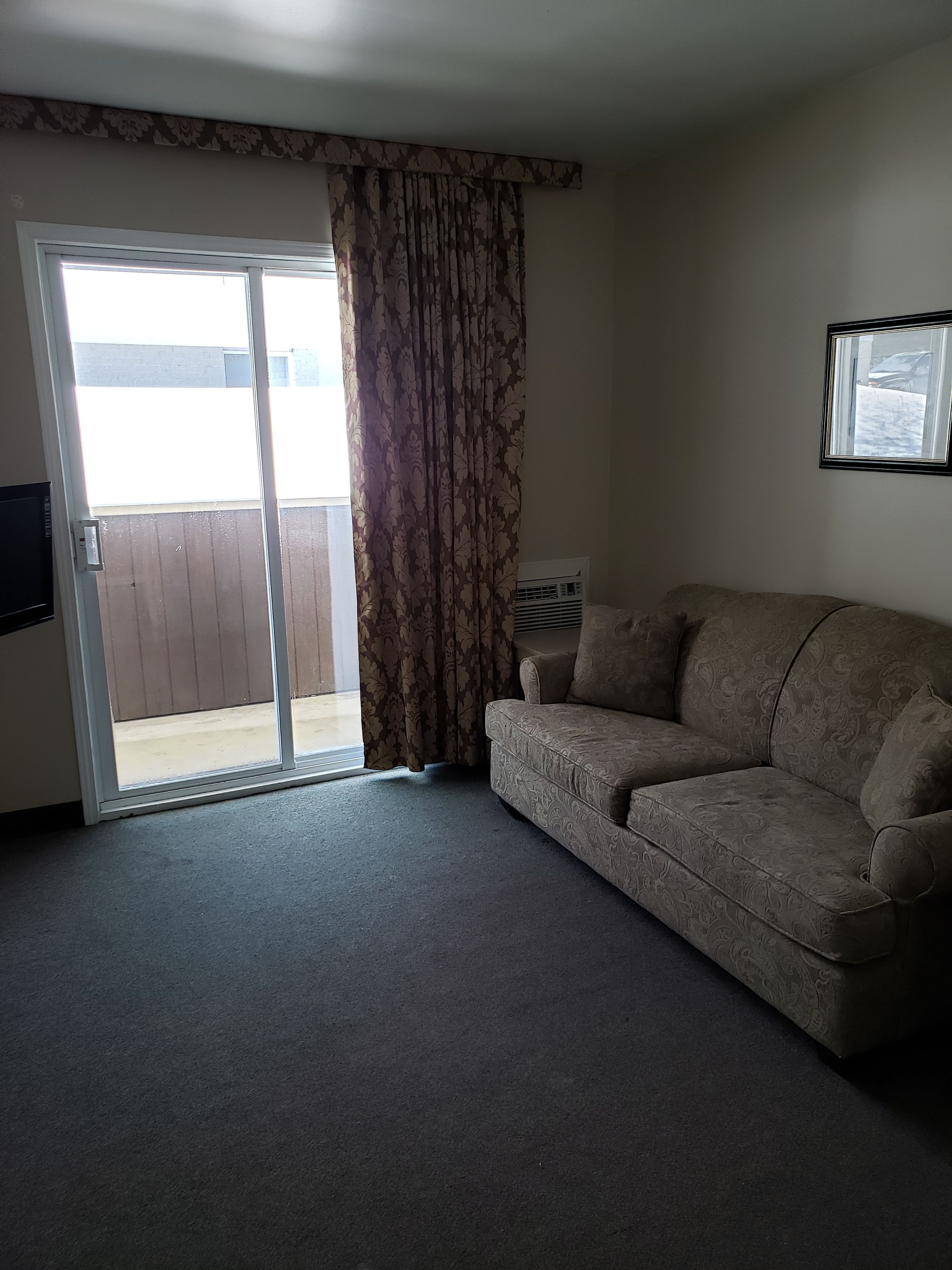 standard suite, 1 queen bed with sofa bed, non smoking | living area | 40-inch smart tv with satellite channels