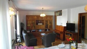 Apartment, 3 Bedrooms, Terrace, Partial Sea View | Living area | Flat-screen TV