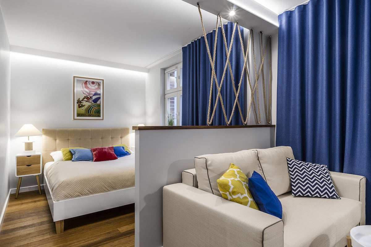 Studio suite, patio (Malibu - Parkowa 44 St) | Een kluis op de kamer, een strijkplank/strijkijzer, gratis wifi