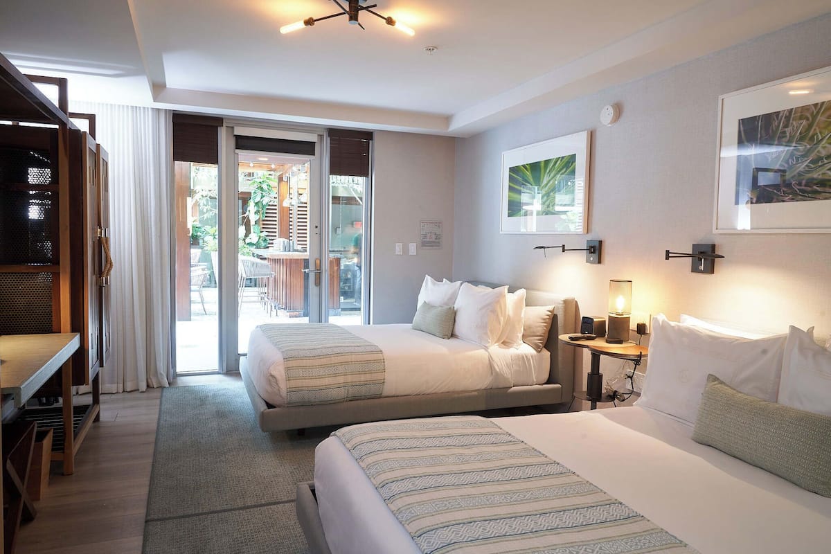 Room, 2 Katil Kelamin (Double) (Pool) | Cadar kapas Mesir, peralatan tempat tidur premium, tilam berlapik 