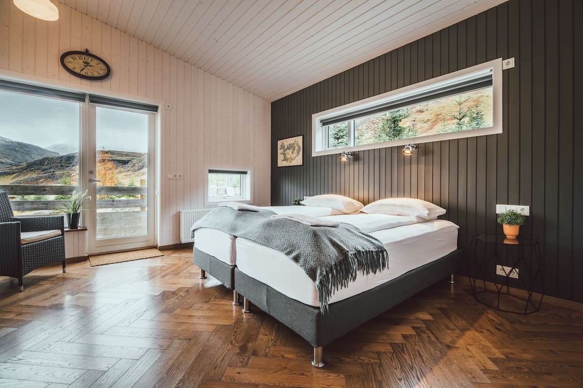 Premium bedding, down duvets, Tempur-Pedic beds, blackout curtains