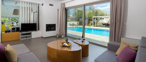 Smart-TV, Kamin, Netflix, DVD-Player