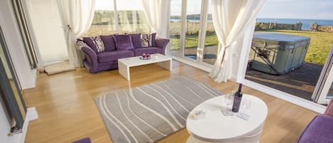 Smart TV, fireplace, DVD player, stereo