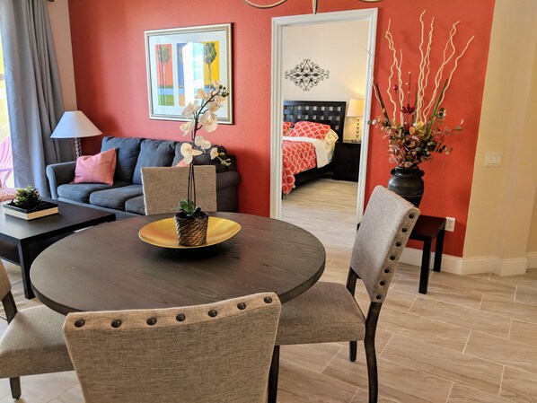 2 bedrooms, desk, iron/ironing board, travel crib