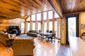 Smart TV, DVD player, books, video library