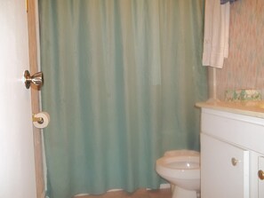 Ensemble douche/baignoire, serviettes fournies