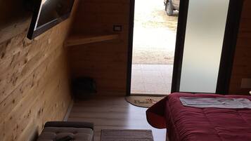 Minibar, desk, laptop workspace, soundproofing