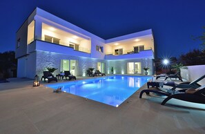 Front of property - evening/night - Luxury Apartments Marija (Sukosan)
