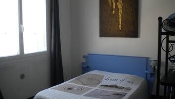 Individually decorated, individually furnished, desk, iron/ironing board