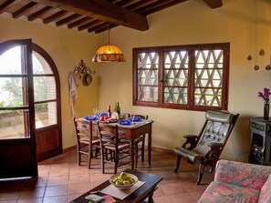 House, 2 Bedrooms, Garden View (I Girasoli) | Living room | Fireplace - Agriturismo Fattoria La Prugnola (Montescudaio)