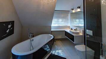 Hair dryer, towels