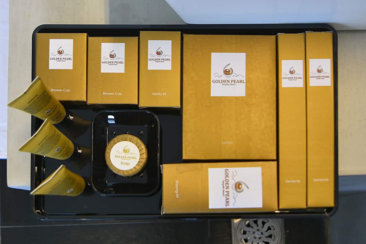 free toiletries, hair dryer, bathrobes, slippers