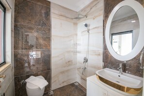 Villa, 4 Bedrooms, Sea View | Bathroom | Shower, hair dryer, towels - Villa Sato - Hill Villas Kalkan (Kas)