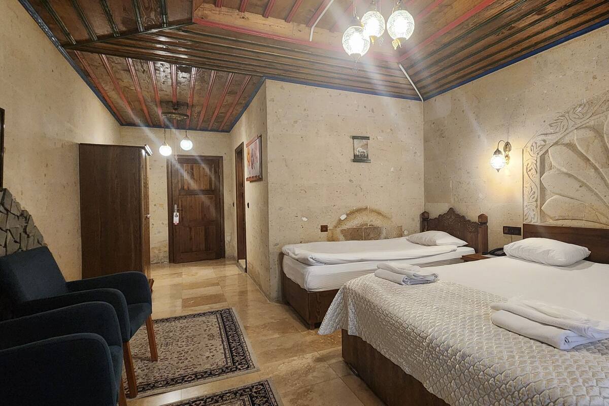 Desk, blackout drapes, soundproofing, iron/ironing board